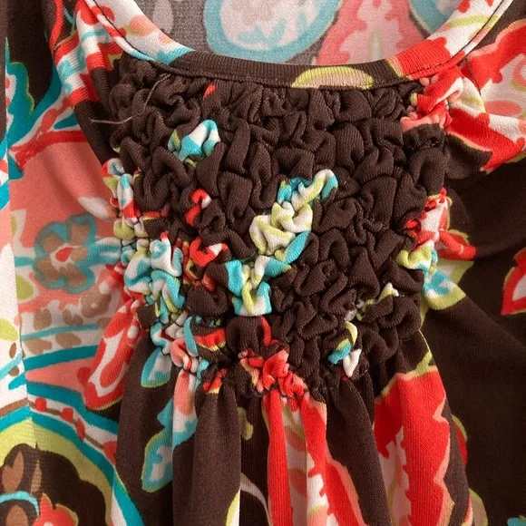 Spense Multicolor Stretchy Boho Blouse XL - Picture 3 of 4